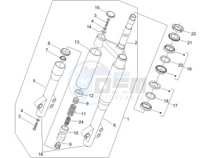 Liberty 50 4t Delivery drawing Fork steering tube - Steering bearing unit