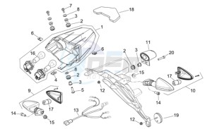 Shiver 750 drawing Rear lights