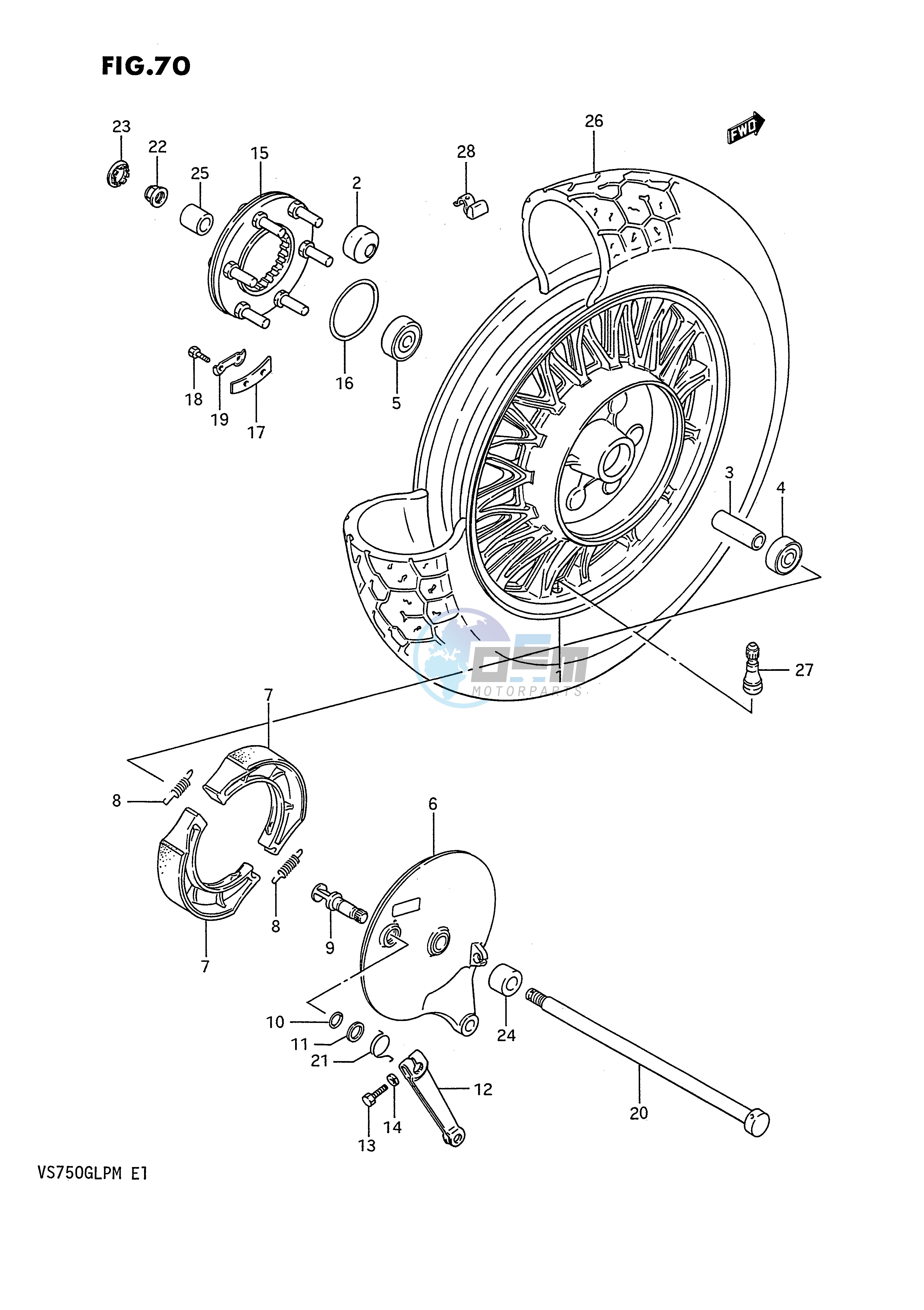 REAR WHEEL (VS750GLEFH GLEPH)