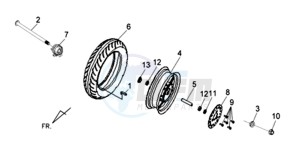 JET 4 50cc 45KMH drawing FRONT WHEEL