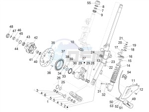 SPRINT 125 4T 3V IGET E2 ABS (APAC) drawing Fork/steering tube - Steering bearing unit