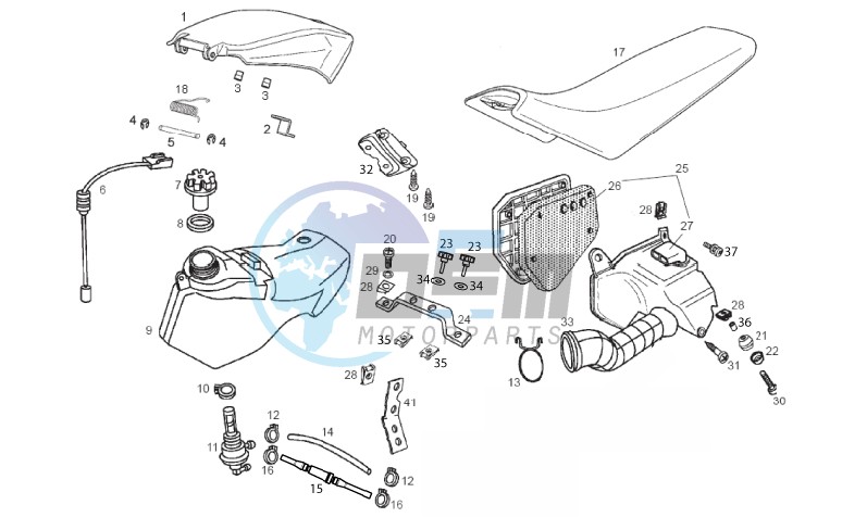 Tank - Air box - Saddle