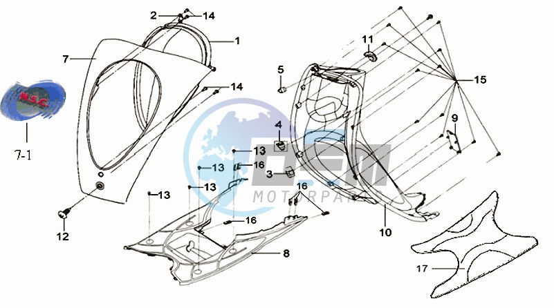 FRONT FENDER / FRONT FORK/ CENTRAL STAND