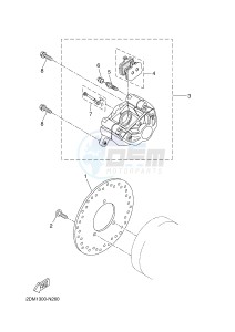 YPR125R XMAX 125 EVOLIS 125 (2DM8) drawing REAR BRAKE CALIPER