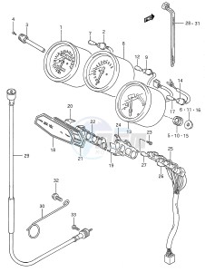 GSX600F (E28) Katana drawing SPEEDOMETER (MODEL J)