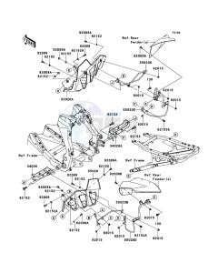 KFX450R KSF450BEF EU drawing Footrests