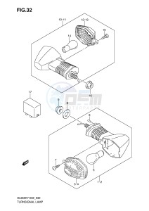 DL650 (E2) V-Strom drawing TURNSIGNAL LAMP (MODEL K7 K8)