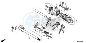 CB500FAE CB500F ABS UK - (E) drawing GEARSHIFT DRUM