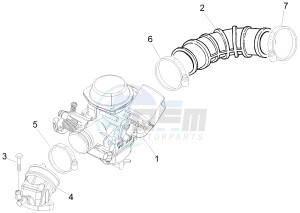 Fly 50 4T 2V 25-30Km/h drawing Carburettor, assembly - Union pipe