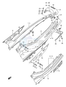 GSX750F (E2) drawing FRAME COVER (MODEL K L)