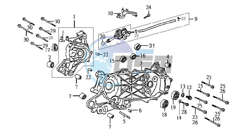 CRANKCASE L / R / STARTER