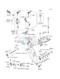 ZX 1000 D [NINJA ZX-10R] (D6F-D7FA) D7F drawing IGNITION SWITCH_LOCKS_REFLECTORS