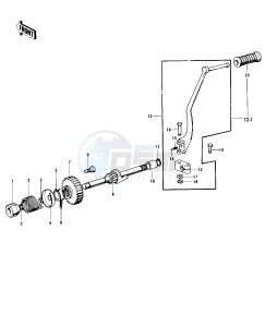 H1 D-F A [KH500] (D-F A8) [KH500] drawing KICKSTARTER MECHANISM -- 73-75 D_E_F & 76 A8- -