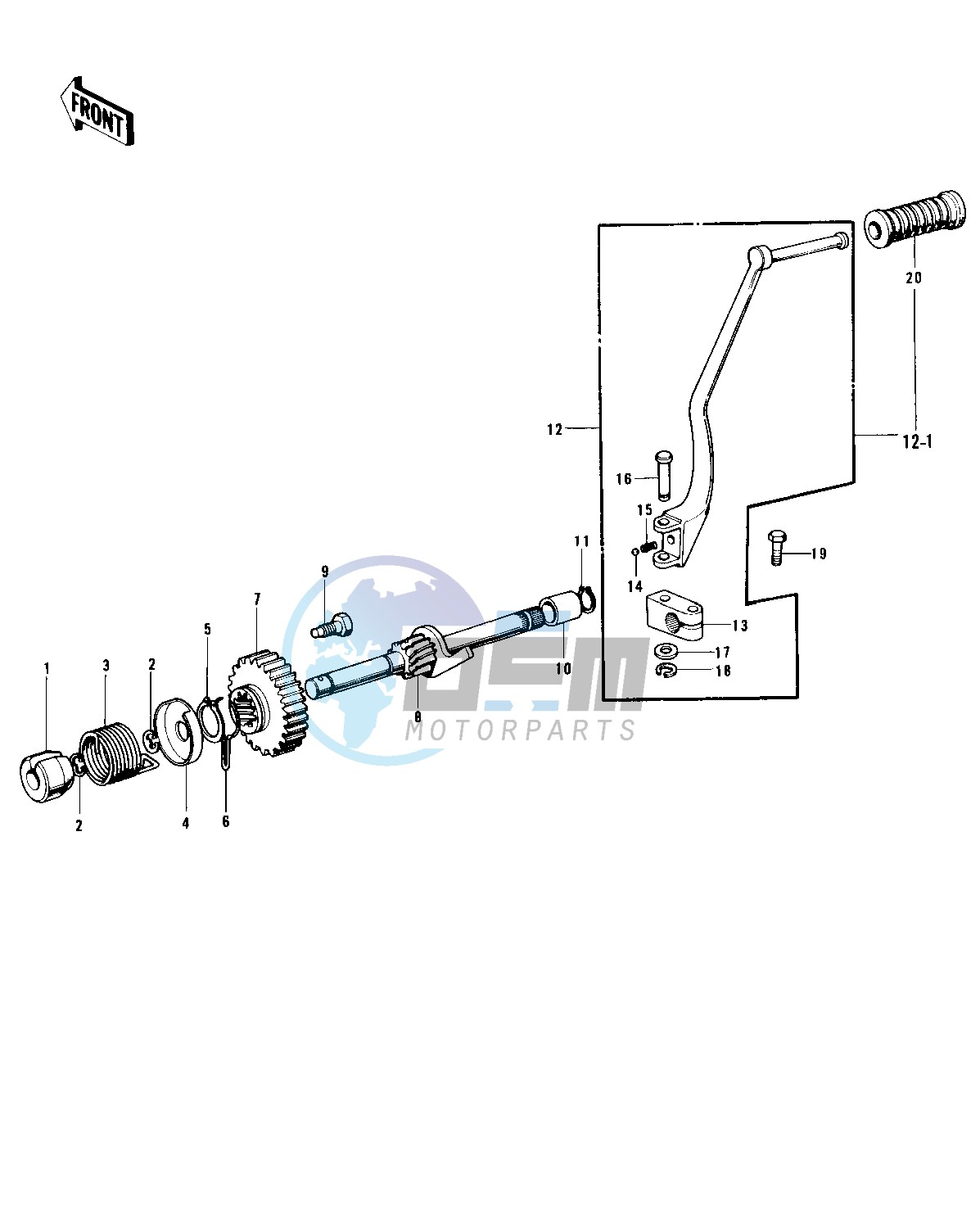 KICKSTARTER MECHANISM -- 73-75 D_E_F & 76 A8- -