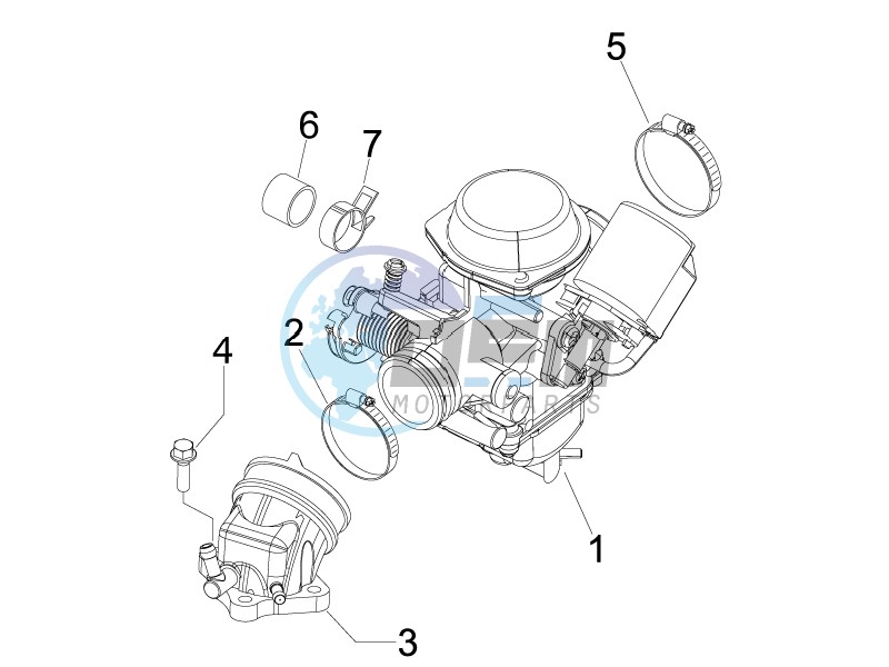 Carburettor assembly - Union pipe