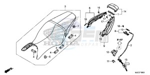 CB650FE CB650F 2ED - (2ED) drawing SEAT/ REAR COWL