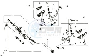 GTS 250 EURO3 drawing FOOTREST L / R