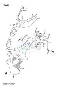 AN400 (E3-E28) Burgman drawing FRONT LEG SHIELD (MODEL K3 K4)