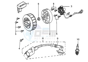 SPEEDFIGHT ARIA CATALYC - 50 cc drawing FLYWHEEL MAGNETO