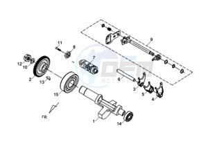 WOLF CARBURATED 125 drawing GEAR AXLE