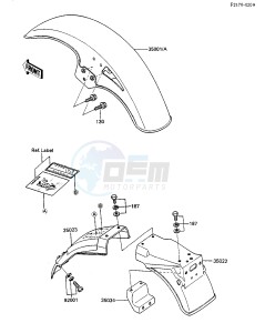 ZX 750 A [GPZ 750] (A1-A2) [GPZ 750] drawing FENDERS