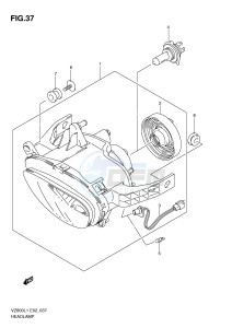 VZ800 (E2) MARAUDER drawing HEADLAMP ASSY (VZ800L1 E19)