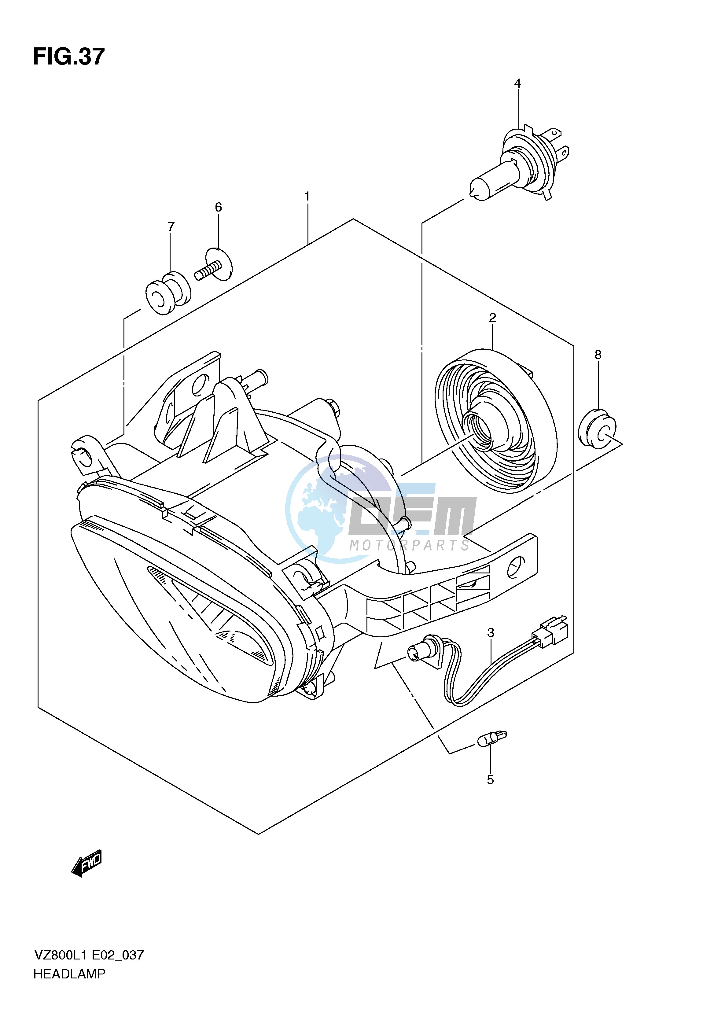 HEADLAMP ASSY (VZ800L1 E19)