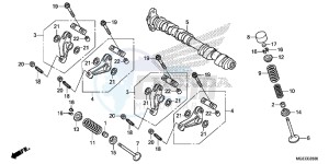 VFR1200FF VFR1200F UK - (E) drawing CAMSHAFT/ VALVE (FRONT)