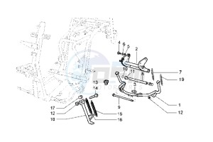 Hexagon 250 GT drawing Central stand - side stand