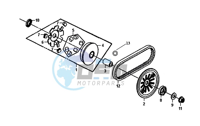 MOVABLE DRIVE FACE ASSY / ALLO 50 (25 KM/H) (AJ05WA-NL) (L8-M0)