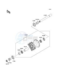 KX250F KX250ZEF EU drawing Front Hub