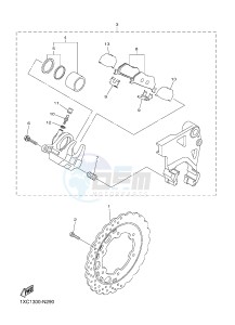 XVS950CR XVS950 ABS XV950 RACER (B334) drawing REAR BRAKE CALIPER