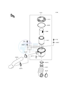 MULE 600 KAF400BGF EU drawing Air Cleaner-Belt Converter