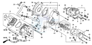 CB1300A CB1300SUPER FOUR drawing LEFT REAR COVER/WATER PUM P