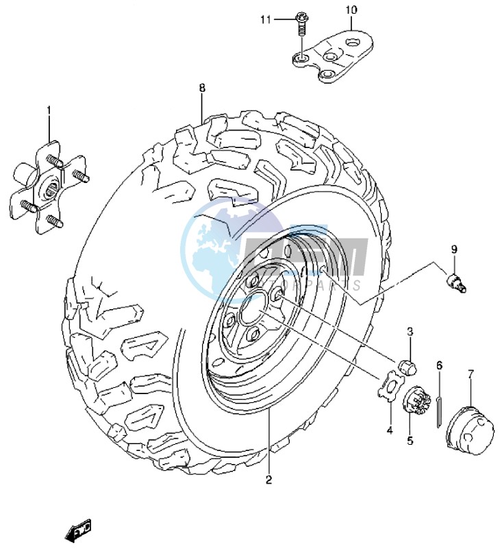 LH REAR WHEEL (LT-A500XL4 P17)