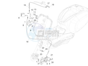 Primavera 150 4T 3V iGET (APAC) (AU, CN, EX, RI, TN) drawing Brakes pipes - Calipers (ABS)