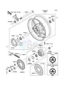 NINJA ZX-6R ZX600RDF FR GB XX (EU ME A(FRICA) drawing Rear Hub