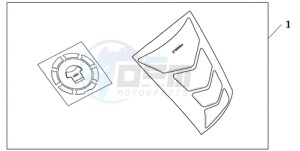 CBF1000TA France - (F / ABS CMF) drawing TANKPAD / FUEL LID COVER