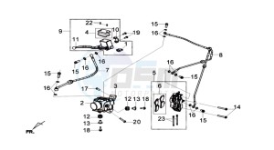 GTS 300i drawing BRAKE CALIPER FOR / BRAKE LEVER CPL