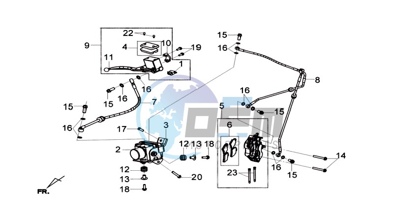 BRAKE CALIPER FOR / BRAKE LEVER CPL