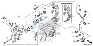 CB500FAF CB500F UK - (E) drawing FRONT BRAKE CALIPER