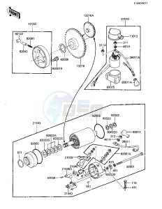 KZ 305 B [CSR BELT] (B1) [CSR BELT] drawing STARTER MOTOR_STARTER CLUTCH