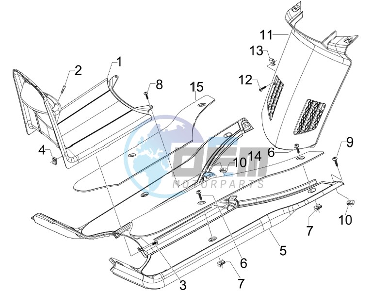 Central cover - Footrests