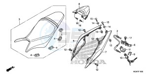 CB600FAD Hornet - CB600F ABS England - (3ED) drawing SEAT/ REAR COWL