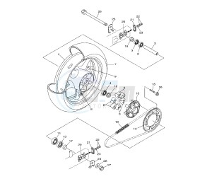 XJ6-S DIVERSION 600 drawing REAR WHEEL