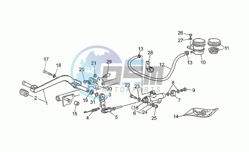 Rear master cylinder