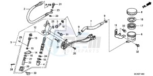 GL1800D GoldWing - GL1800-D UK - (E) drawing REAR BRAKE MASTER CYLINDER