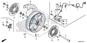 CBR1000RRG CBR1000 - Fireblade Europe Direct - (ED) drawing FRONT WHEEL