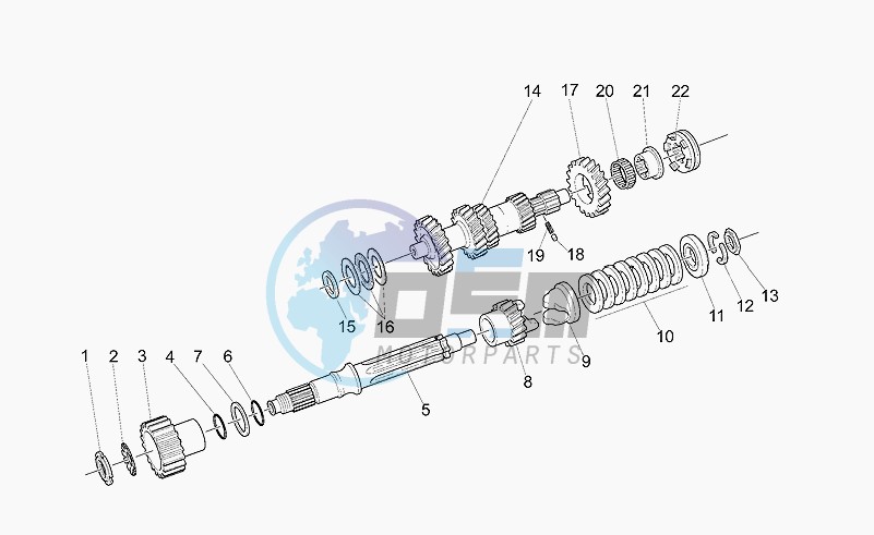 Primary gear shaft