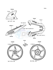 Z1000 ZR1000DDF FR GB XX (EU ME A(FRICA) drawing Decals(Green)